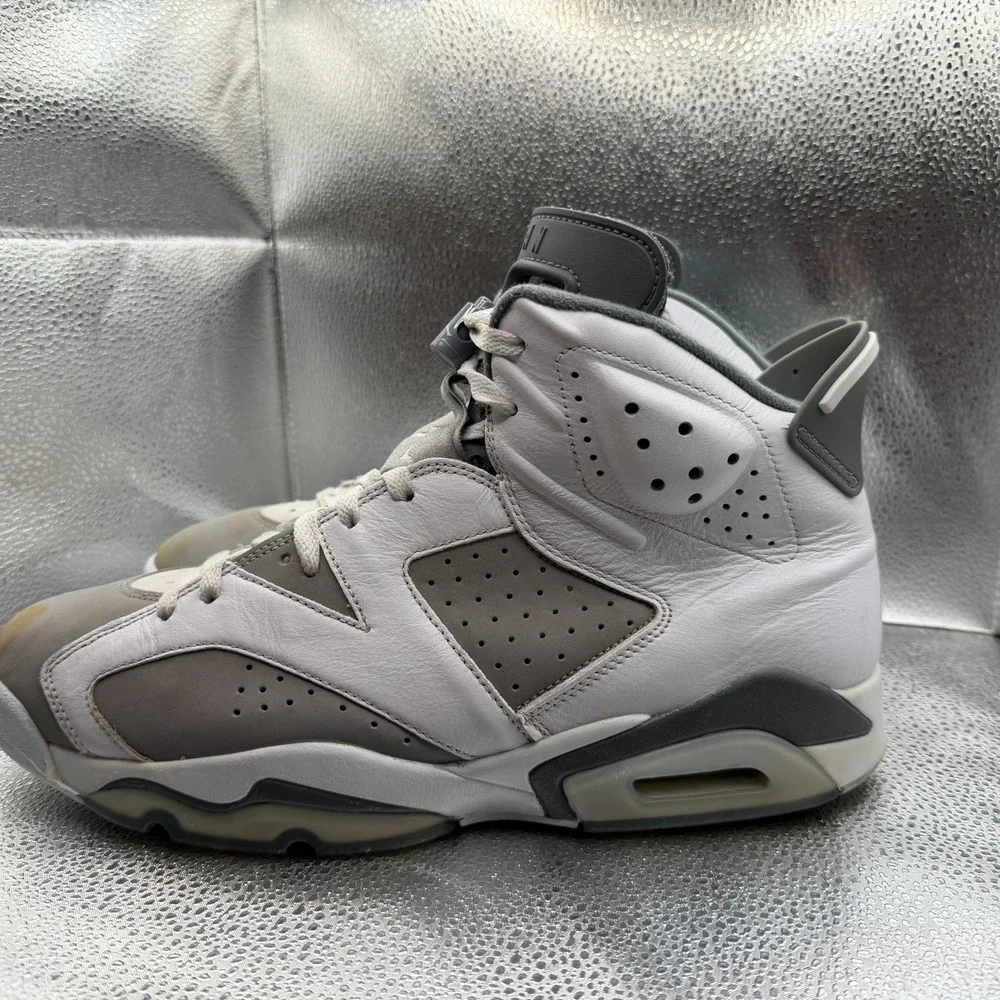 Size 12 Jordan 6 Retro‎ Low Cool Gray White Mens Basketball Shoes CT8529-100